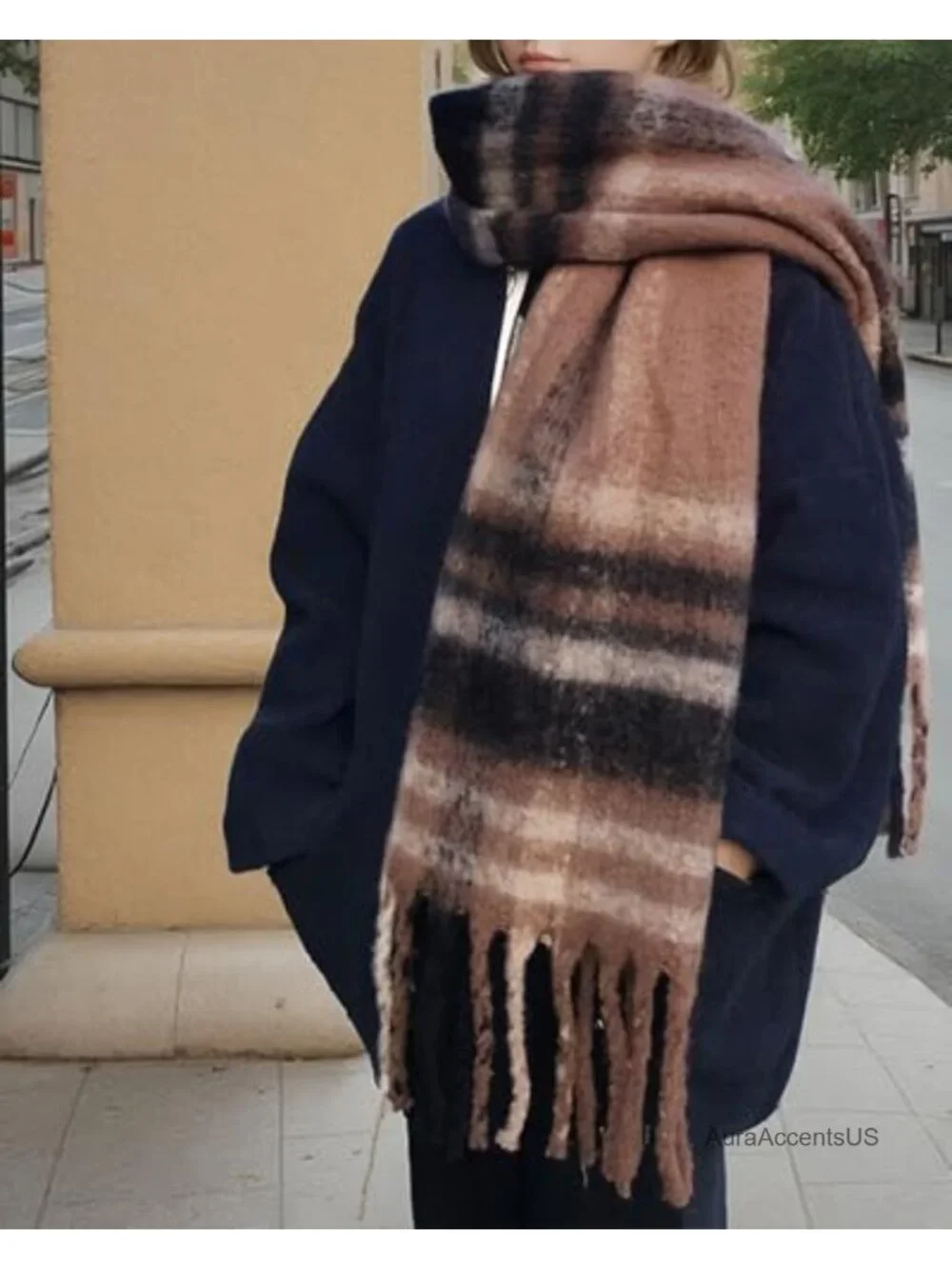 Oversized Winter Scarf for Women, Warm Thick Chunky Blanket Scarf, Soft Cozy